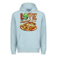 Blue Mist love pizza Premium Hoodie - AdoDesignShop