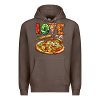 Coffee love pizza Premium Hoodie - AdoDesignShop