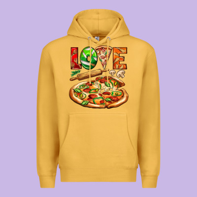 Love Pizza Premium Hoodie Designed By Adodesignshop