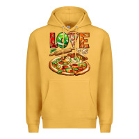 Mustard love pizza Premium Hoodie - AdoDesignShop