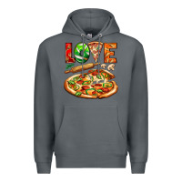 Rock love pizza Premium Hoodie - AdoDesignShop