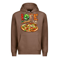 Chestnut love pizza Premium Hoodie - AdoDesignShop