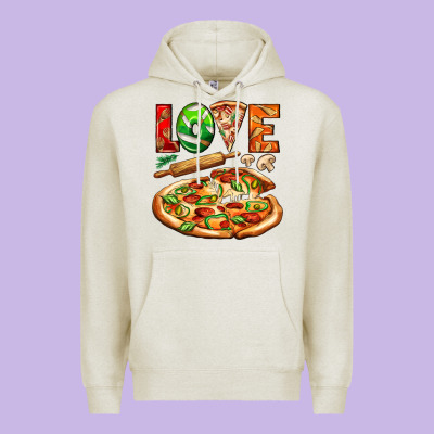 Love Pizza Premium Hoodie Designed By Adodesignshop