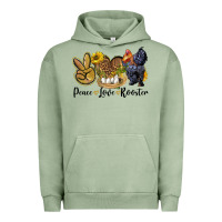 Pigment Oil Green peace love rooster Urban Hoodie - LillyAllenDesigns