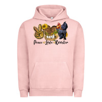 Pigment Salmon peace love rooster Urban Hoodie - LillyAllenDesigns
