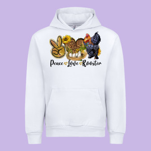 Peace Love Rooster Urban Hoodie Designed By Lillyallendesigns