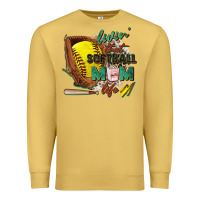 Antique Gold livin' that softball mom life Premium Sweatshirt - Zillion Design Studio