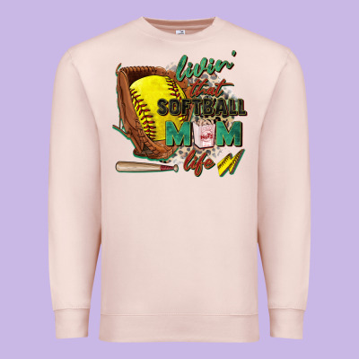Livin' That Softball Mom Life Premium Sweatshirt Designed By Zillion Design Studio