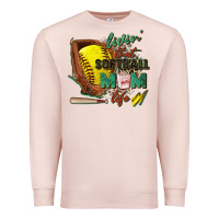 Pale Pink livin' that softball mom life Premium Sweatshirt - Zillion Design Studio