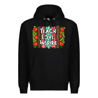 Black teach love inspire brushstroke with  and pen leopard Premium Hoodie - Artiststas