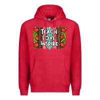 Cardinal teach love inspire brushstroke with  and pen leopard Premium Hoodie - Artiststas