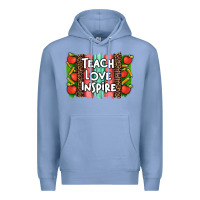 Colony Blue teach love inspire brushstroke with  and pen leopard Premium Hoodie - Artiststas