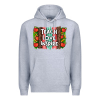 Heather Grey teach love inspire brushstroke with  and pen leopard Premium Hoodie - Artiststas