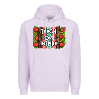 Lilac teach love inspire brushstroke with  and pen leopard Premium Hoodie - Artiststas