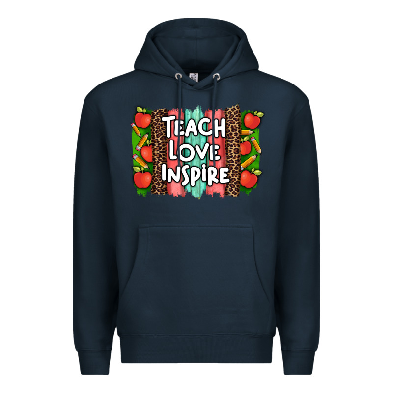 Teach Love Inspire Brushstroke With  And Pen Leopard Premium Hoodie by Artiststas | Teevron