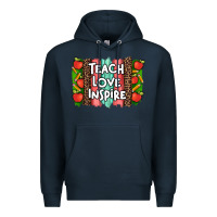 Navy teach love inspire brushstroke with  and pen leopard Premium Hoodie - Artiststas