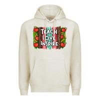 Oatmeal Heather teach love inspire brushstroke with  and pen leopard Premium Hoodie - Artiststas