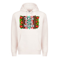Pale Pink teach love inspire brushstroke with  and pen leopard Premium Hoodie - Artiststas