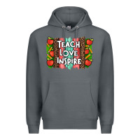 Rock teach love inspire brushstroke with  and pen leopard Premium Hoodie - Artiststas