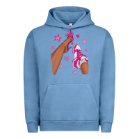Pigment Pebble Blue afro sneakers and heels Urban Hoodie - NancyCooperArtShop