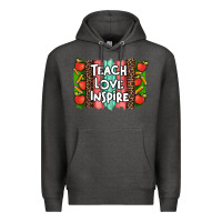 Charcoal Heather teach love inspire brushstroke with  and pen leopard Premium Hoodie - Artiststas