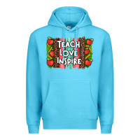 Ocean Blue teach love inspire brushstroke with  and pen leopard Premium Hoodie - Artiststas