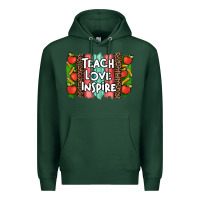 Sports Green teach love inspire brushstroke with  and pen leopard Premium Hoodie - Artiststas