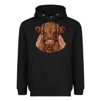 Black highland cow Heavyweight Hoodie - RanaPortraitStore
