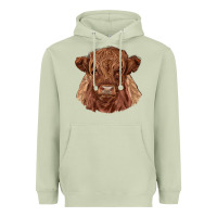 Matcha highland cow Heavyweight Hoodie - RanaPortraitStore