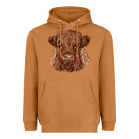 Meerkat highland cow Heavyweight Hoodie - RanaPortraitStore