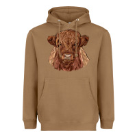 Toasted Coconut highland cow Heavyweight Hoodie - RanaPortraitStore