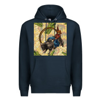 Navy rodeo seamless pattern Premium Hoodie - BundleAndBundleShop