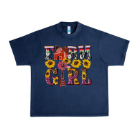 Navy western farm girl Urban Heavy Tee - Artiststas