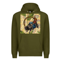 Army Green rodeo seamless pattern Premium Hoodie - BundleAndBundleShop