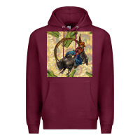 Burgundy rodeo seamless pattern Premium Hoodie - BundleAndBundleShop