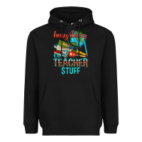 Black busy doing cool teacher stuff Heavyweight Hoodie - texasbilliewilder