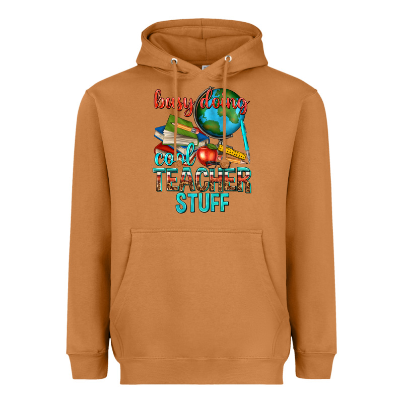 Busy Doing Cool Teacher Stuff Heavyweight Hoodie by texasbilliewilder | Teevron