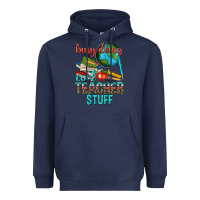 Navy busy doing cool teacher stuff Heavyweight Hoodie - texasbilliewilder