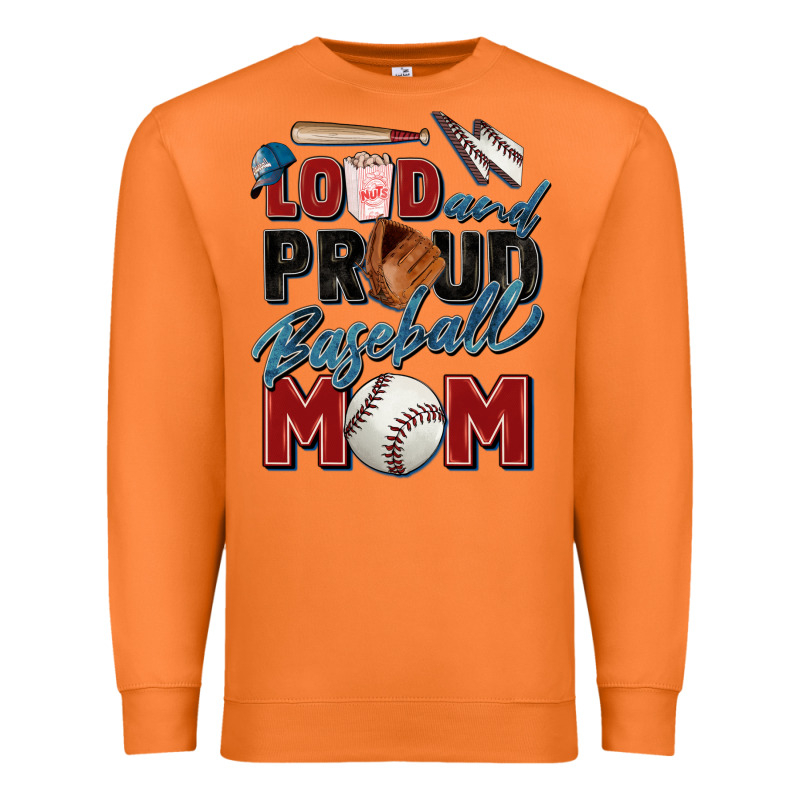 Loud And Proud Baseball Mom Premium Sweatshirt by Zillion Design Studio | Teevron