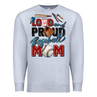 Heather Grey loud and proud baseball mom Premium Sweatshirt - Zillion Design Studio