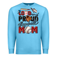 Ocean Blue loud and proud baseball mom Premium Sweatshirt - Zillion Design Studio