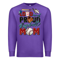 Purple loud and proud baseball mom Premium Sweatshirt - Zillion Design Studio