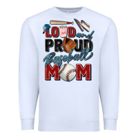 White loud and proud baseball mom Premium Sweatshirt - Zillion Design Studio