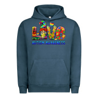 Pigment Midnight Navy autism awareness love Urban Hoodie - BarkalooDesign