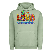 Pigment Oil Green autism awareness love Urban Hoodie - BarkalooDesign