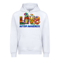 White autism awareness love Urban Hoodie - BarkalooDesign