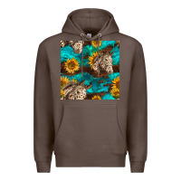 Coffee appaloosa horses and sunflowers seamless pattern Premium Hoodie - BundleAndBundleShop