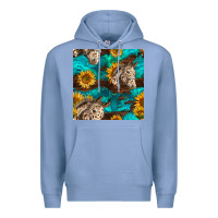 Colony Blue appaloosa horses and sunflowers seamless pattern Premium Hoodie - BundleAndBundleShop