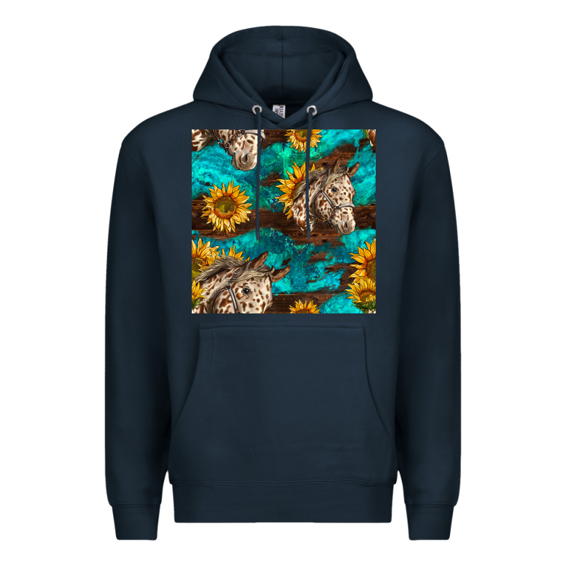 Appaloosa Horses And Sunflowers Seamless Pattern Premium Hoodie by BundleAndBundleShop | Teevron