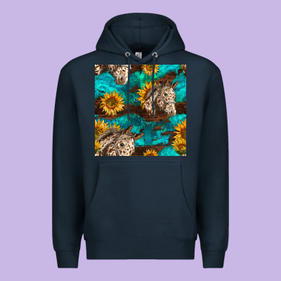Appaloosa Horses And Sunflowers Seamless Pattern Premium Hoodie Designed By Bundleandbundleshop